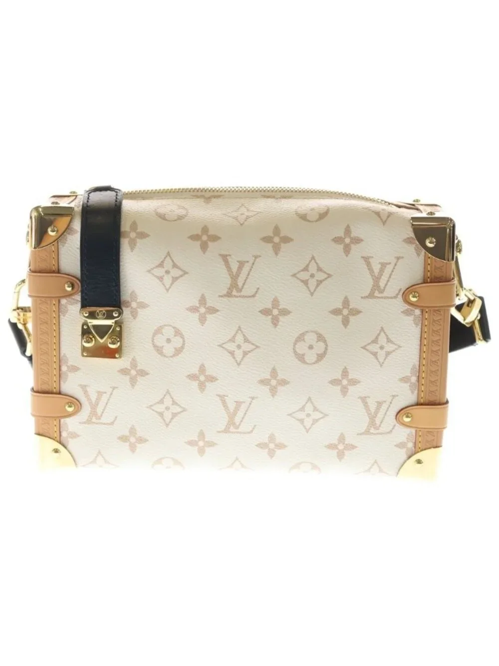 Louis Vuitton Monogram Dunne Side Trunk MM Leather 2-Way Shoulder Bag White